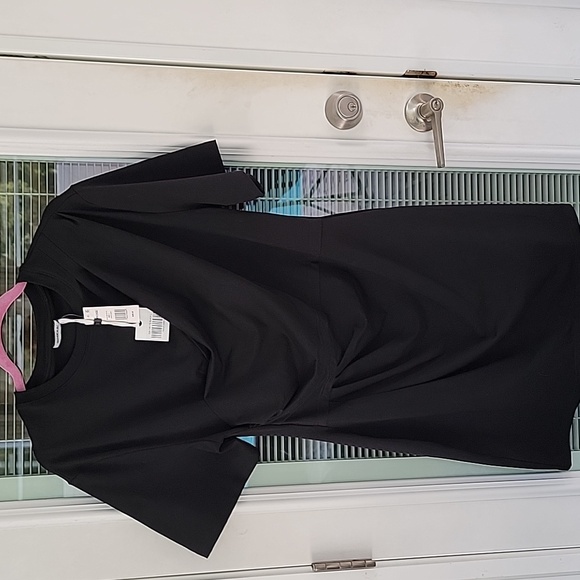 Simkhai Zeus Black Dress Sz L Subtle Ruching Figure Enhancing Spring 2024 - Picture 5 of 11